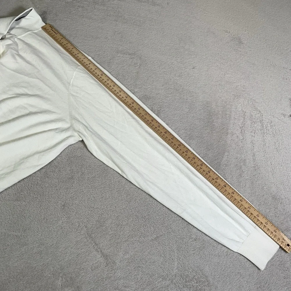 Peter Millar Whitaker Quarter Zip Mens 2XL Pullover White‎ Cotton Silk $185 NEW